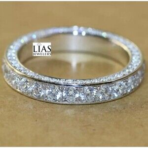 New 18k white gold plated eternity ring band